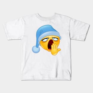 Sleepy Yawning Emoticon Kids T-Shirt